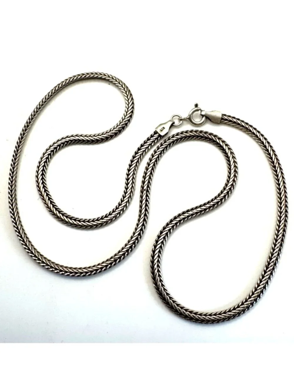 Wheat Chain Necklace Spring Ring Clasp 925 Sterling Silver 18.25